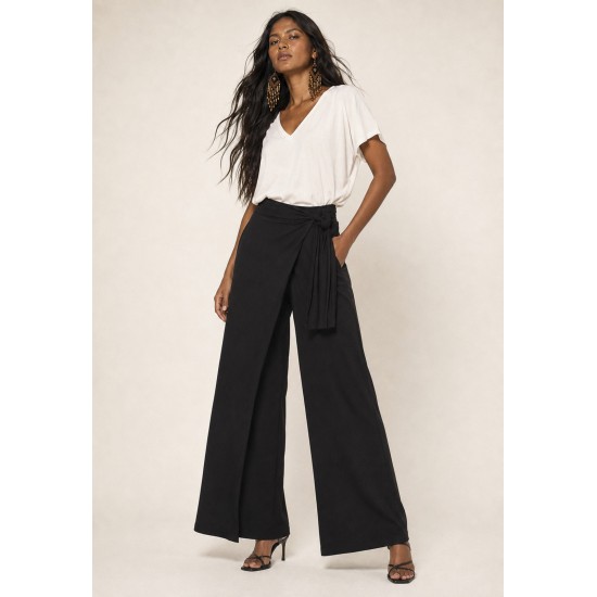 Calça Transpasse Nadi Pantalona Preta