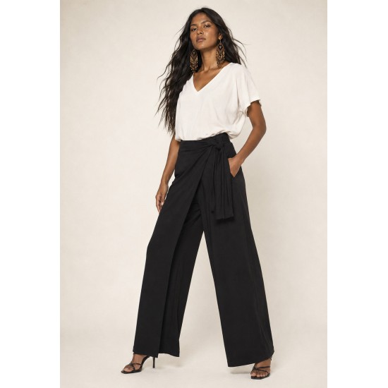 Calça Transpasse Nadi Pantalona Preta