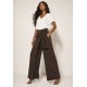 Calça Transpasse Nadi Pantalona Marrom