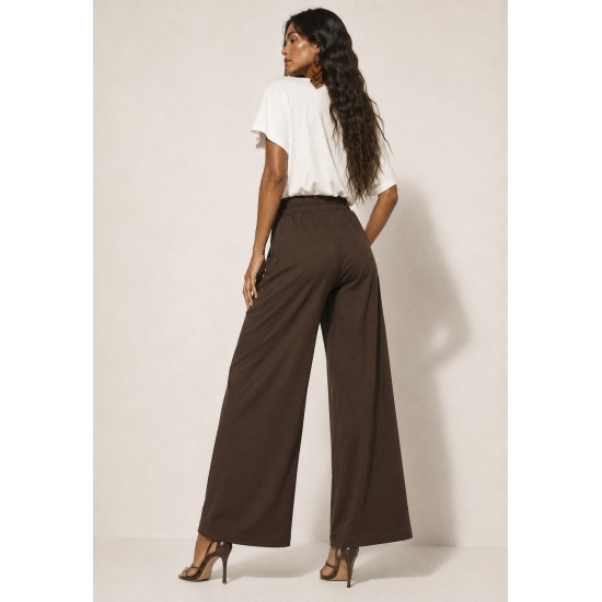 Calça Transpasse Nadi Pantalona Marrom