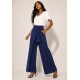 Calça Transpasse Nadi Pantalona Azul Marinho