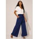 Calça Transpasse Nadi Pantalona Azul Marinho