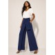 Calça Transpasse Nadi Pantalona Azul Marinho