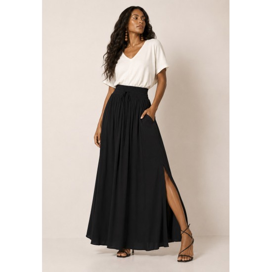 Saia Longa Viscose Preta
