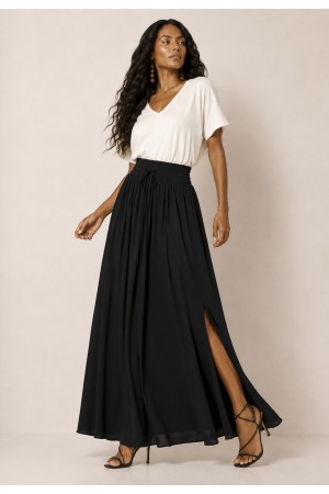 Saia Longa Viscose Preta