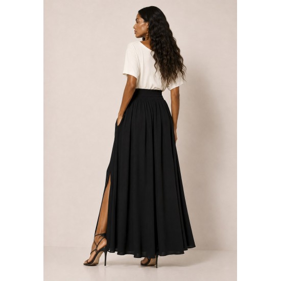 Saia Longa Viscose Preta