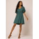 Vestido Curto Viscose Rodado Verde