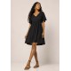 Vestido Curto Viscose Rodado Preto