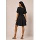 Vestido Curto Viscose Rodado Preto