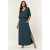 Vestido Longo Morcego Malha Verde Petroleo