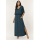 Vestido Longo Morcego Malha Verde Petroleo