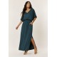 Vestido Longo Morcego Malha Verde Petroleo