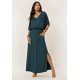 Vestido Longo Morcego Malha Verde Petroleo