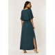 Vestido Longo Morcego Malha Verde Petroleo