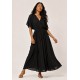 Vestido Midi Viscose Morcego Parati com Elástico Preto