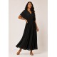Vestido Midi Viscose Morcego Parati com Elástico Preto