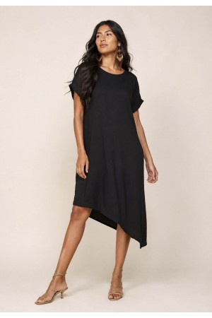 Vestido Midi Plano Preto