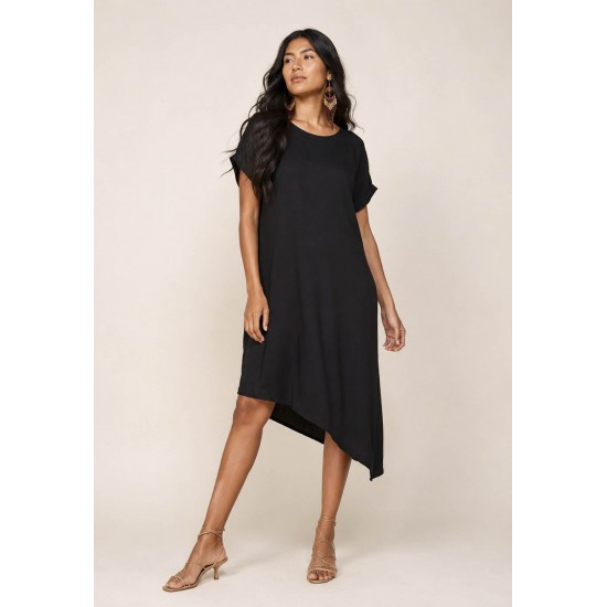 Vestido Midi Plano Preto
