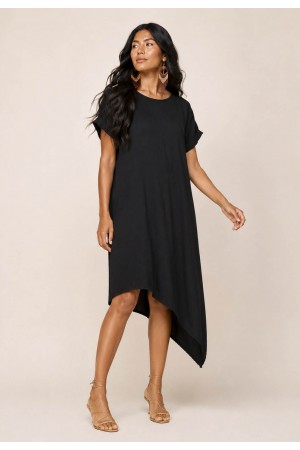 Vestido Midi Plano Preto