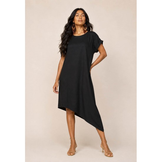 Vestido Midi Plano Preto