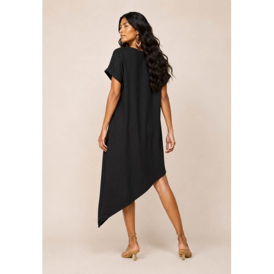 Vestido Midi Plano Preto