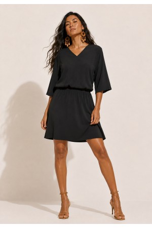 Vestido Curto Kaolin Viscose Preto