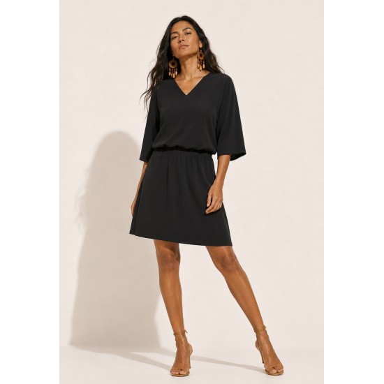 Vestido Curto Kaolin Viscose Preto