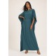 Vestido Kaftan Viscose Longo Verde 