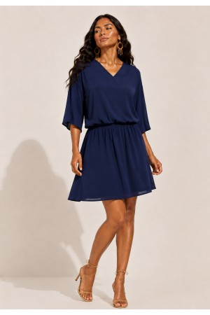 Vestido Curto Kaolin Viscose Azul