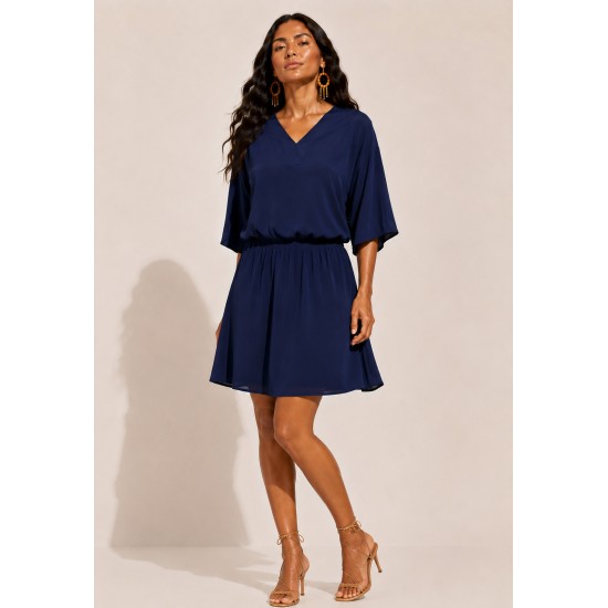 Vestido Curto Kaolin Viscose Azul