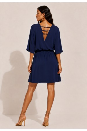 Vestido Curto Kaolin Viscose Azul