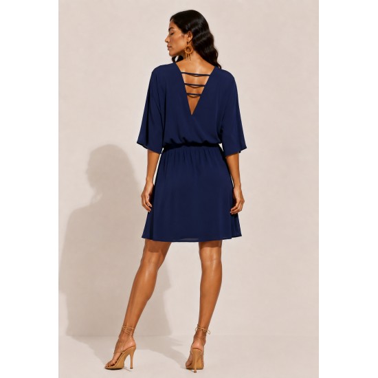 Vestido Curto Kaolin Viscose Azul