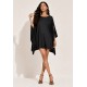 Vestido Kaftan Malha Glória Curto Preto 