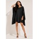 Vestido Kaftan Malha Glória Curto Preto 