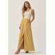 Saia Midi com Zíper Amarelo Dijon