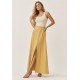 Saia Midi com Zíper Amarelo Dijon