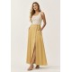 Saia Midi com Zíper Amarelo Dijon