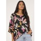 Blusa Morcego Ampla Tangará Estampa Pétalas Noturna