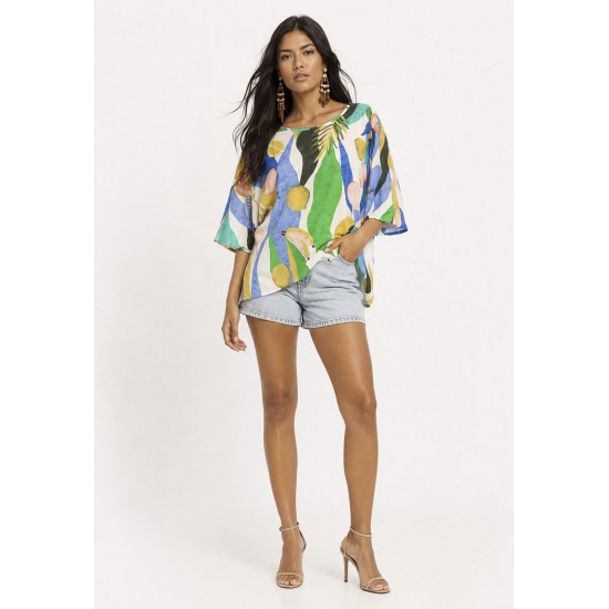 Blusa Morcego Ampla Tangará Estampa Selva Urbana