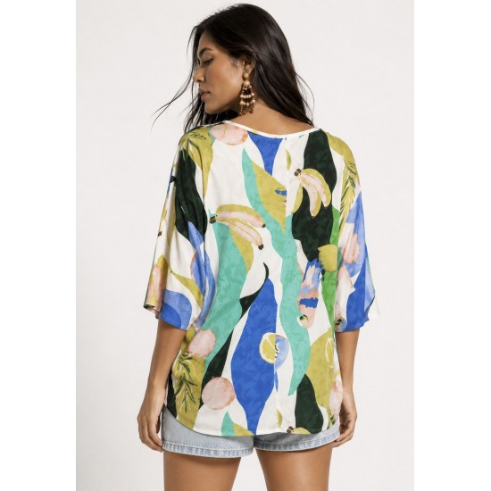 Blusa Morcego Ampla Tangará Estampa Selva Urbana