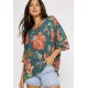 Blusa Morcego Ampla Tangará Explosão Floral