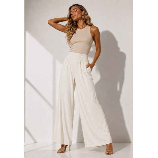Calça Pantacourt Elastic Embaú Off White