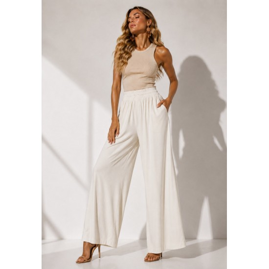 Calça Pantacourt Elastic Embaú Off White