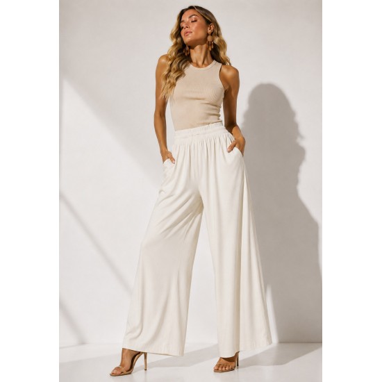 Calça Pantacourt Elastic Embaú Off White
