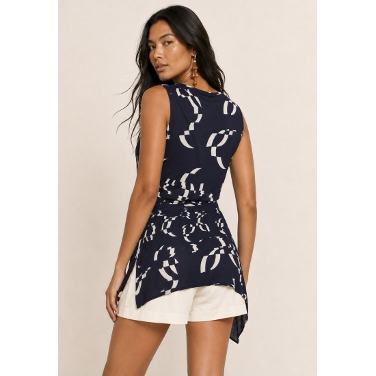 Blusa Regata Malha Fibra De Bambu Estampa Maria