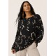 Blusa Manga Longa Malha Fibra De Bambu Estampa Maria