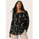 Blusa Manga Longa Malha Fibra De Bambu Estampa Maria