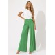 Calça Pantalona Ampla Malha com Bolso Lateral Verde Light