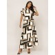 Vestido Longo Morcego Malha Estampa Igaci