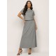 Vestido Longo Morcego Malha Mescla